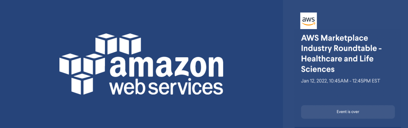 Amazon Web Services Logo on a blue background