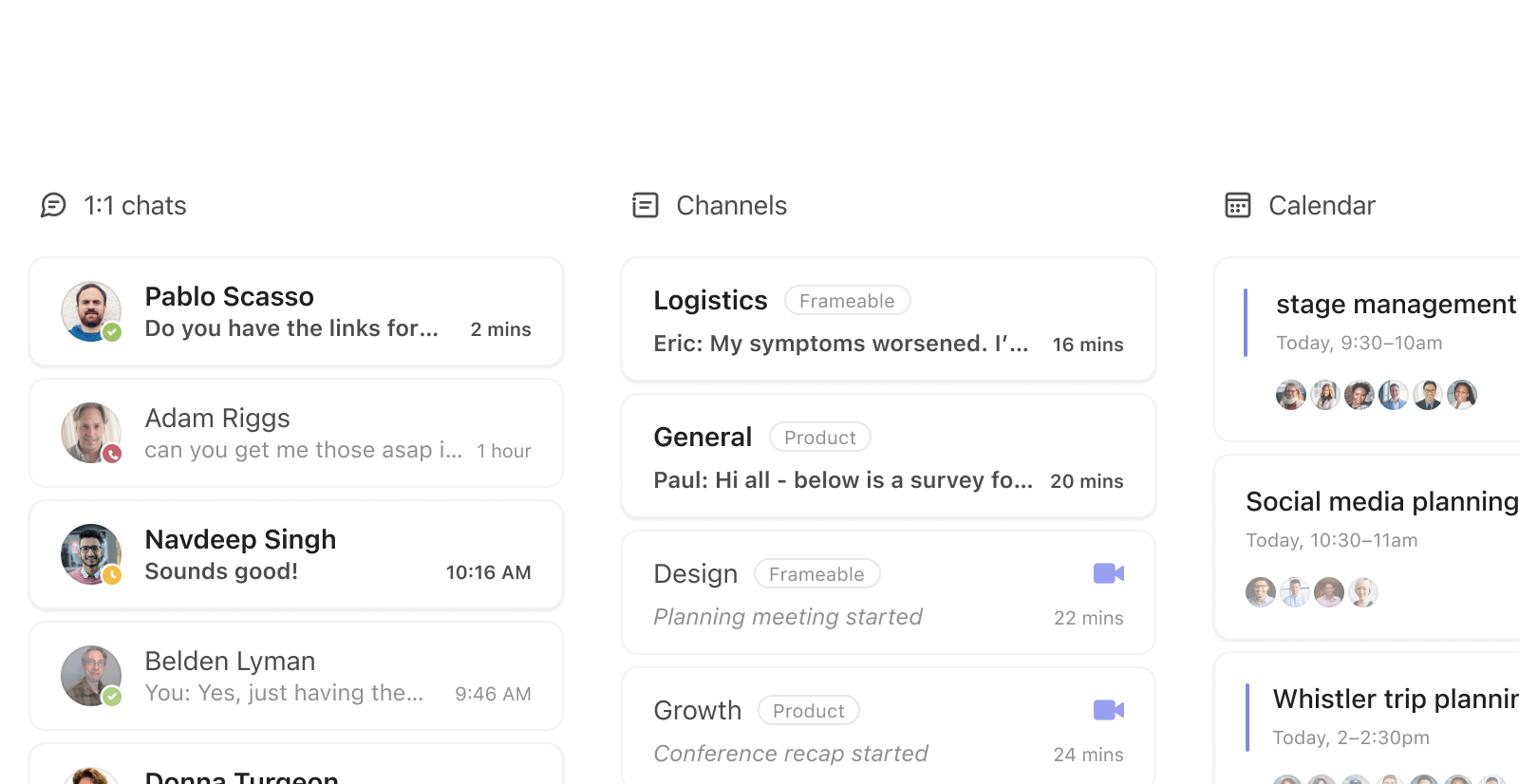 A beautiful dashboard for Microsoft Teams - Overview by Frameable