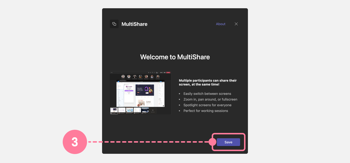 MultiShare welcome modal